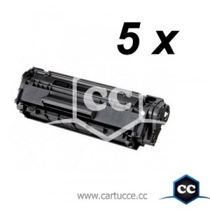 Kit 5 Toner per HP 1010 1012 1015 1018 Q2612A